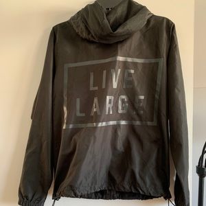 Live large windbreaker jacket